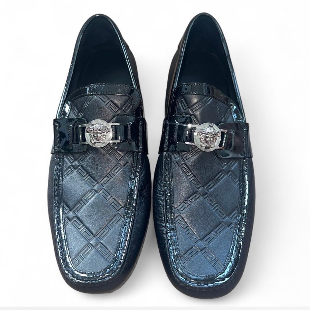 Versace Silver Medusa Strap Men’s Loafer